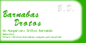 barnabas drotos business card
